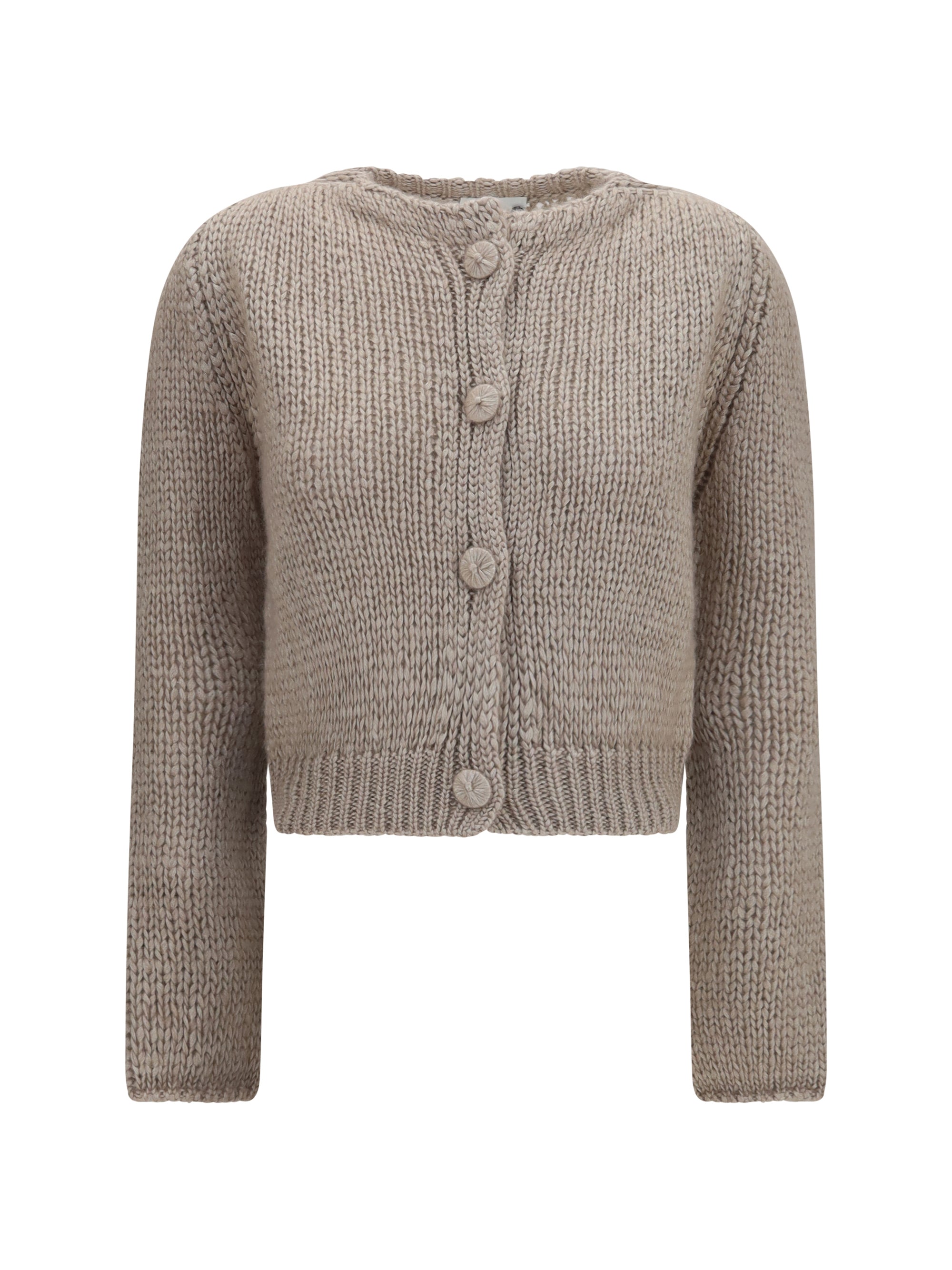 Chunky Knit Cardigan — Beige