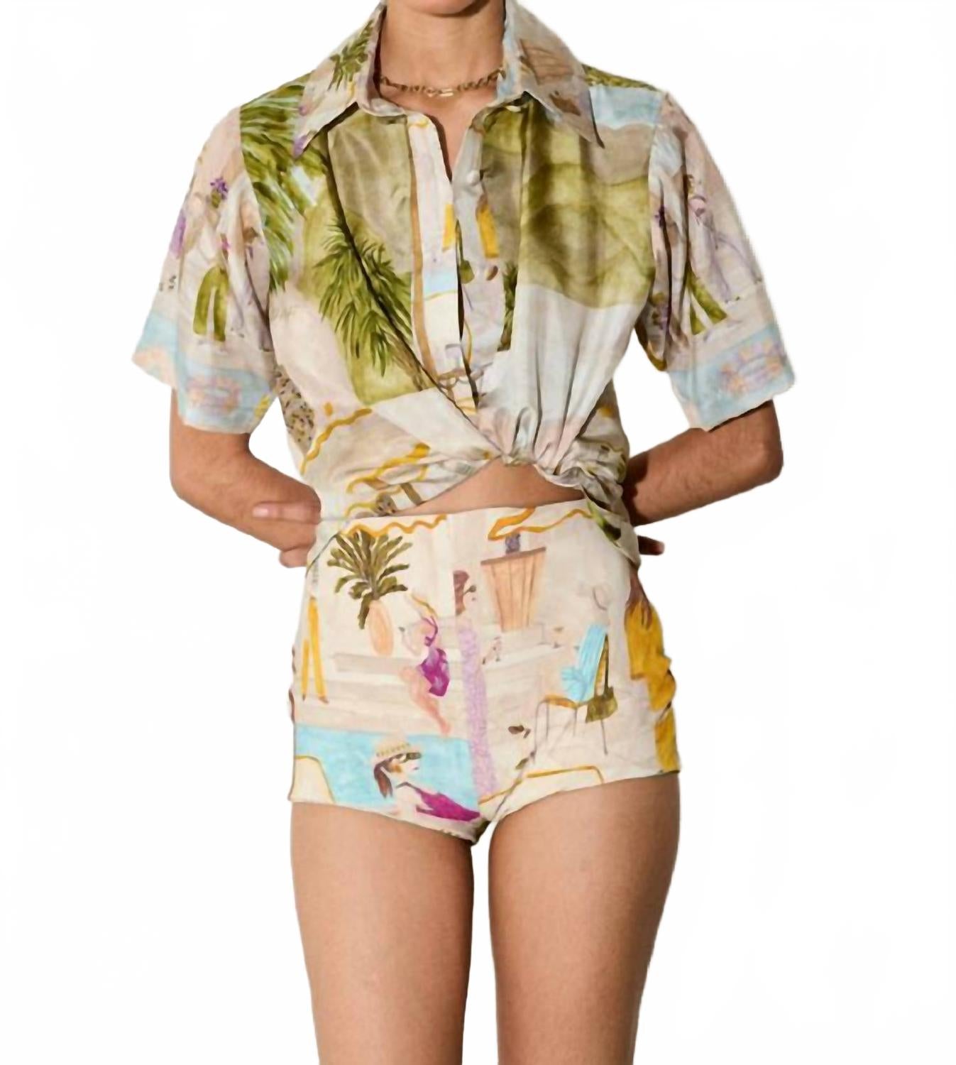 Jeane Fitted Boy Shorts In Poolside