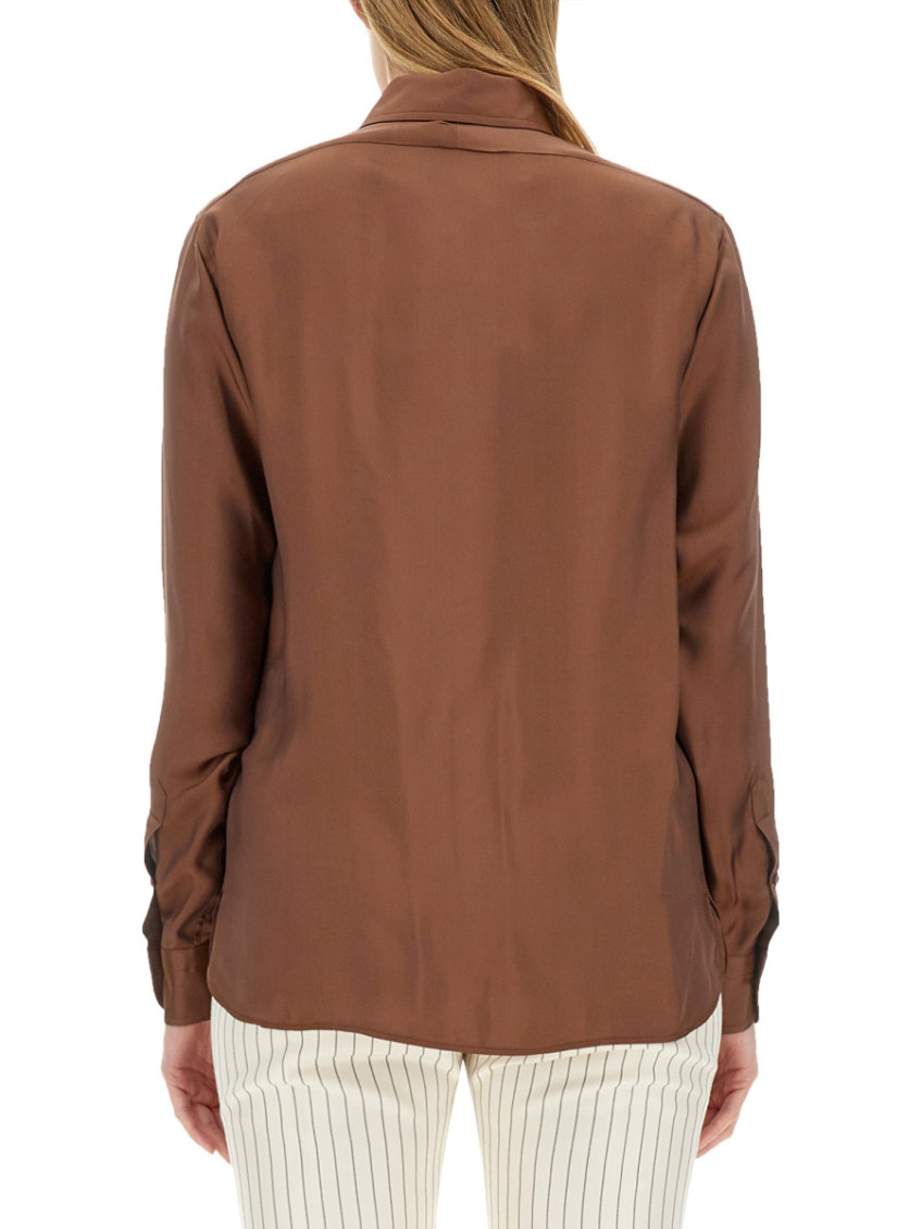 Pleated Long-sleeved Shirt