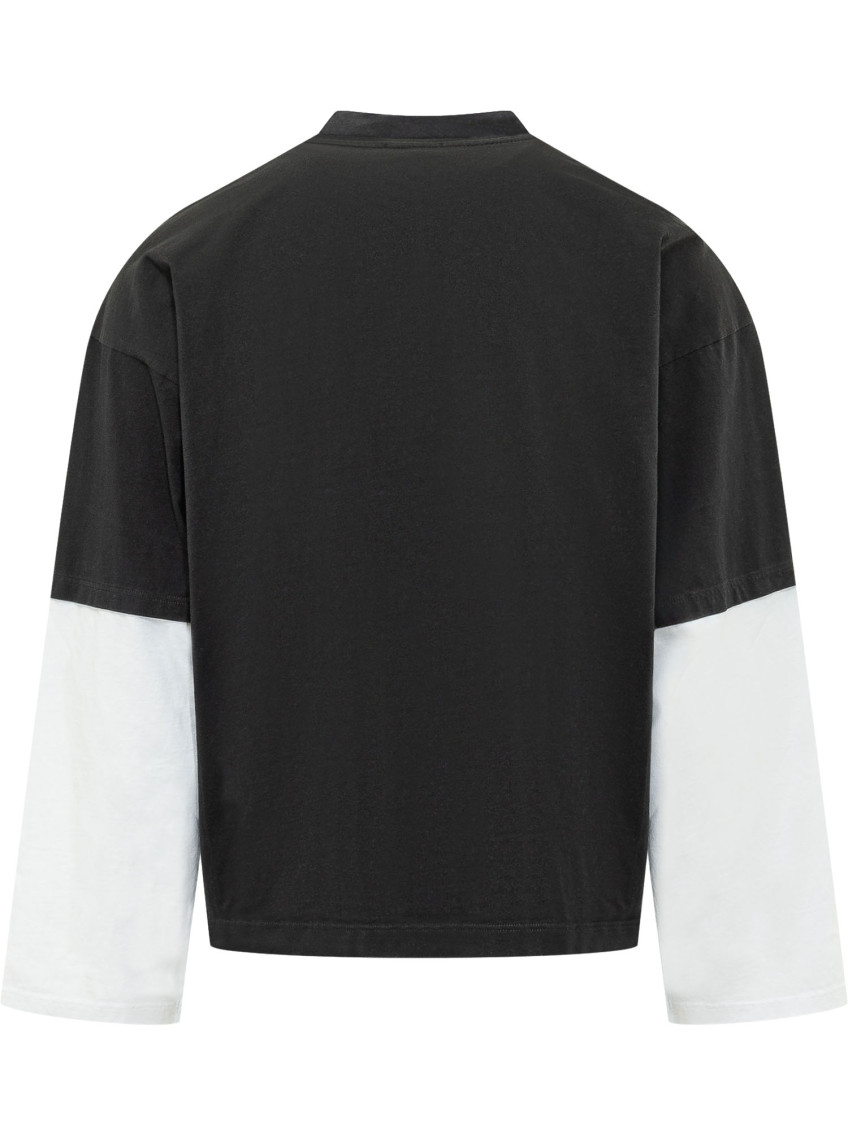 Over T-shirt In Cotton Jersey With Perforated Logo