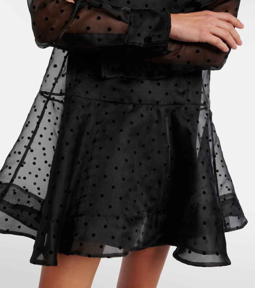 Polka-dot organza minidress