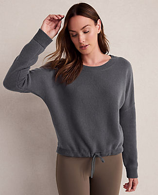Ann Taylor Haven Well Within Cashmere Tie-Front Crewneck Sweater