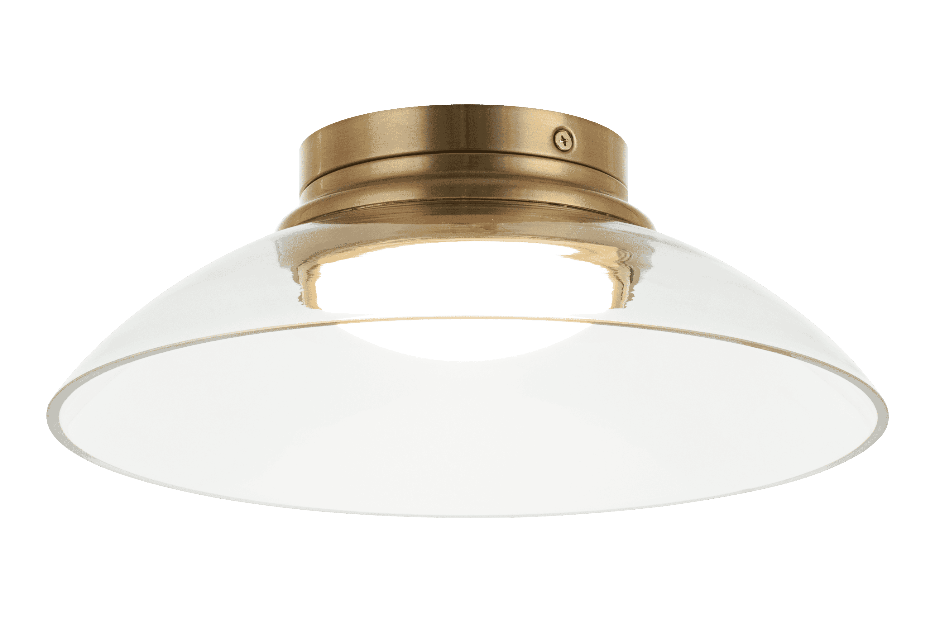 Aged Gold Brass LED Flush Mount from the Luna Collection