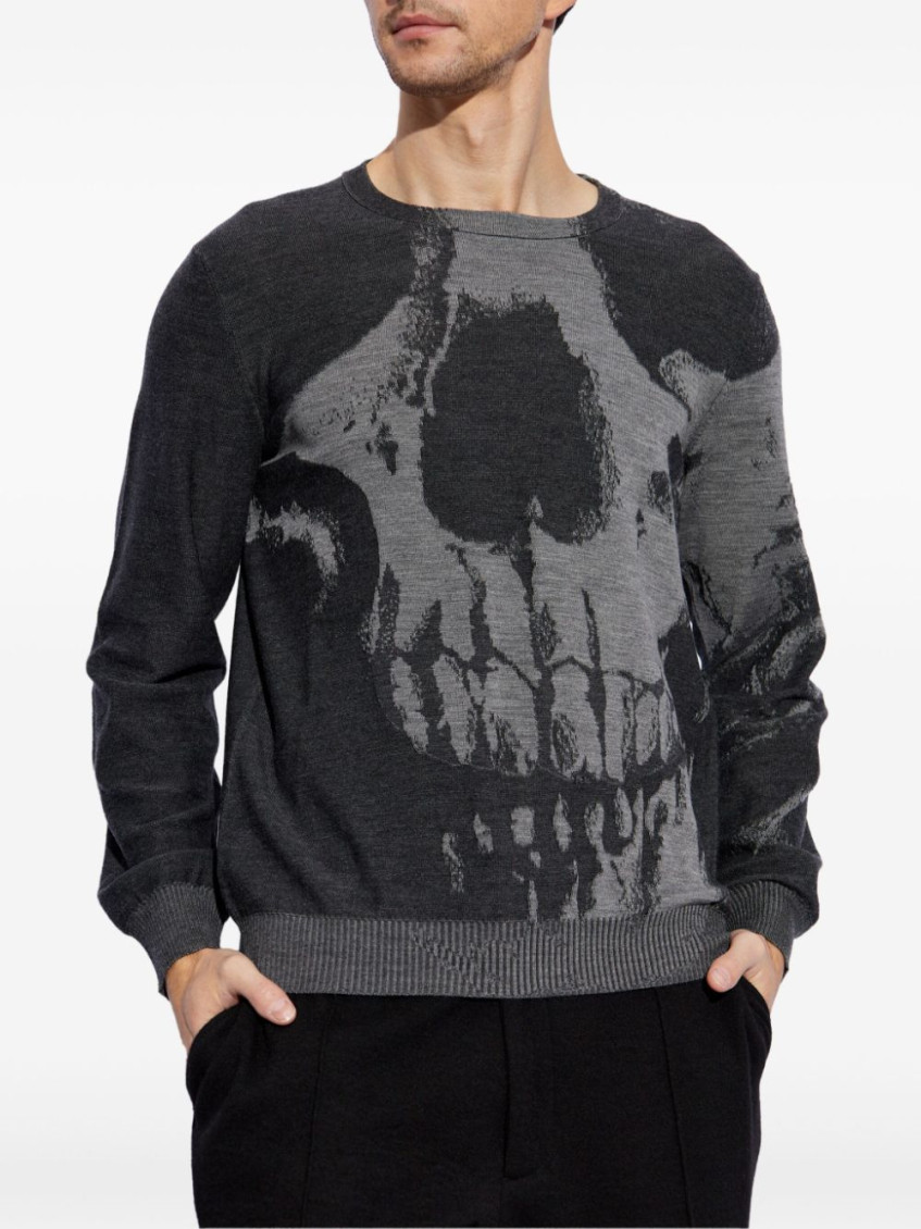 Dark Grey Skull Sweater