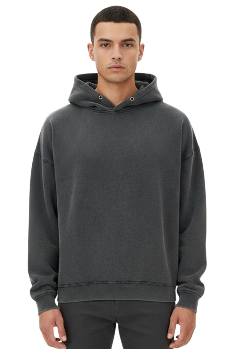 Dark Grey Solid Hoodie