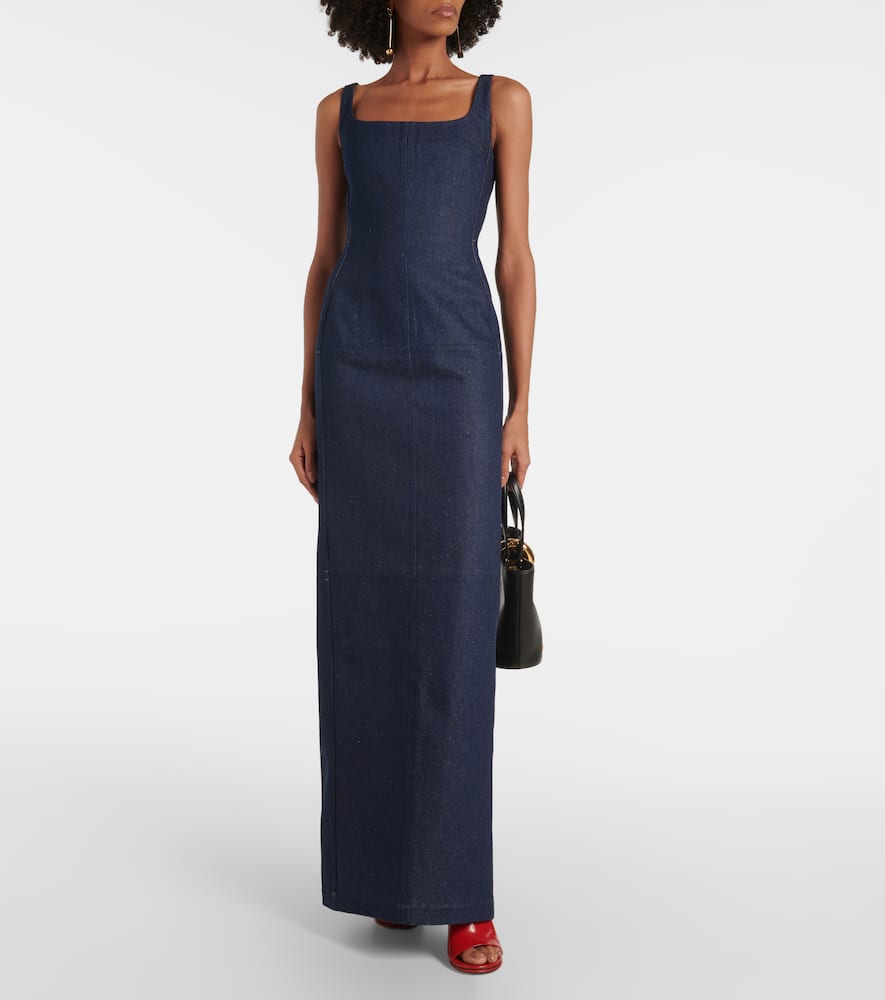 La robe de-Nîmes Spoglio denim bustier dress