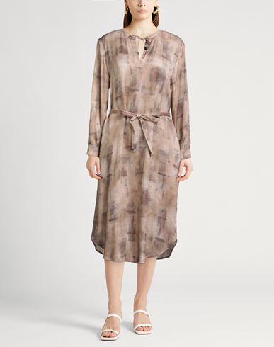 Woman Midi dress Taupe Size 10 Viscose
