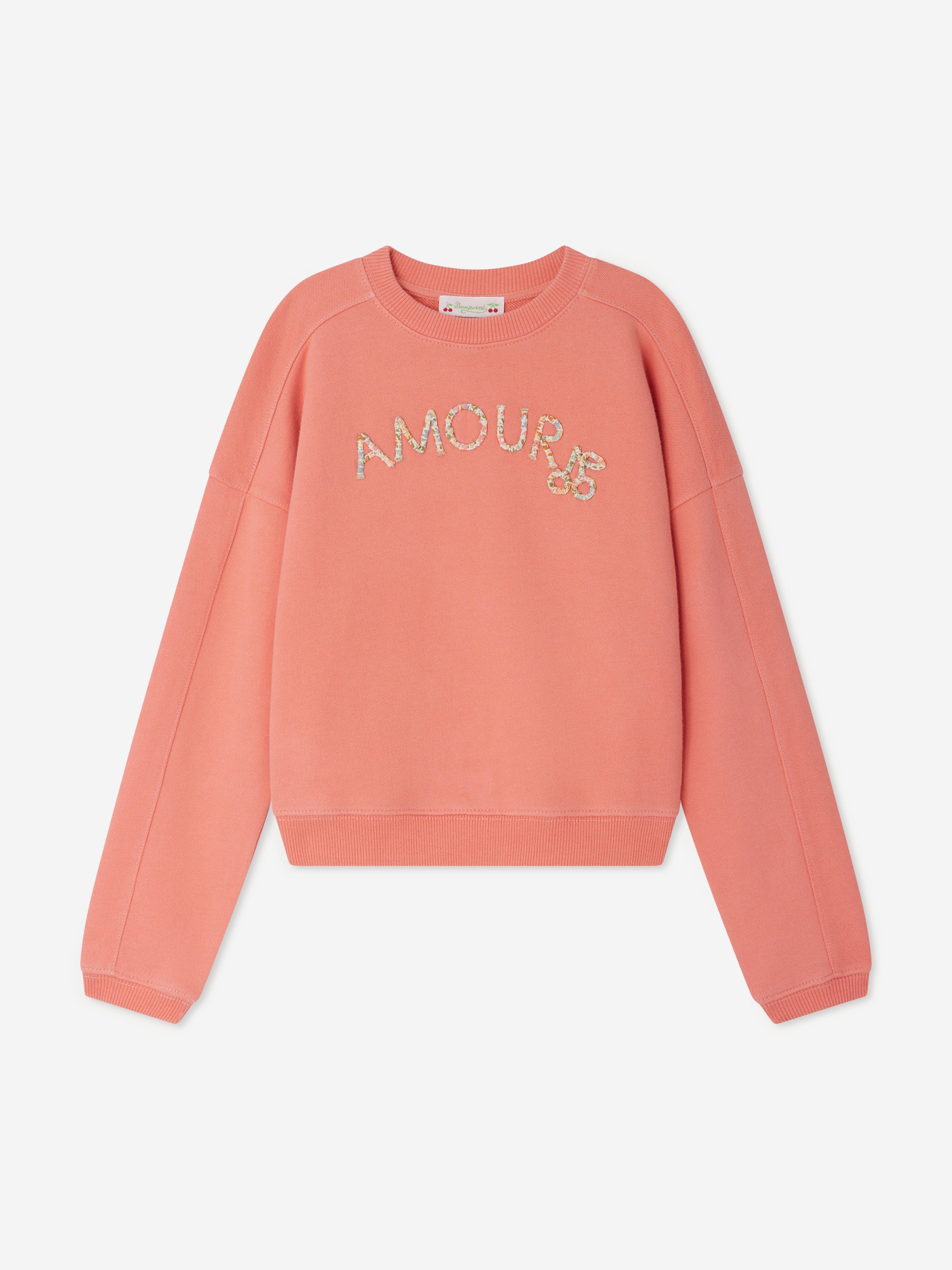 Bonpoint Girls Gena Sweatshirt in Pink 10 Yrs