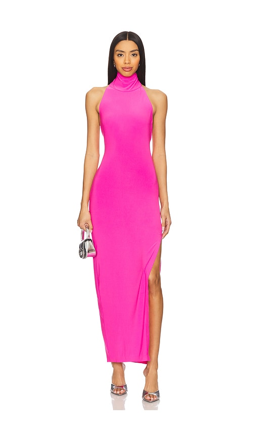 Norma Kamali x REVOLVE Halter Turtleneck Side Slit Gown in Pink. -  XS also in L, M