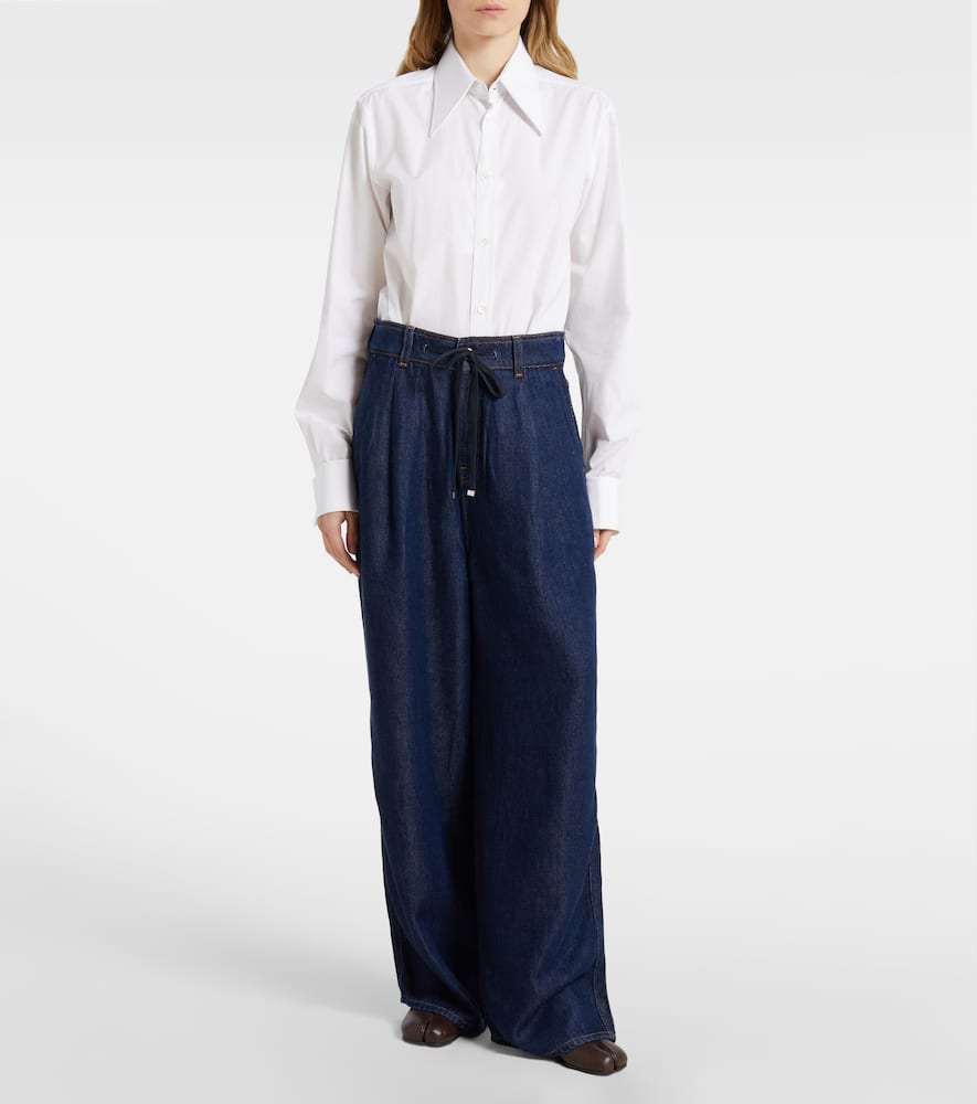 Denim Lustre wide-leg jeans