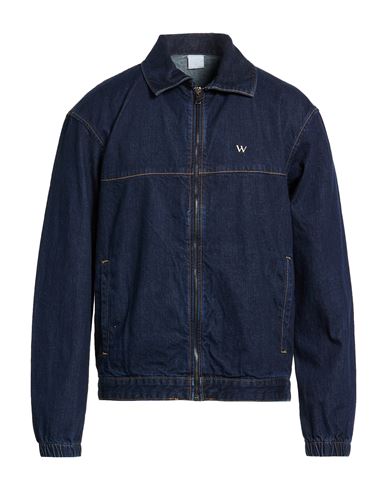 Man Denim outerwear Blue Size S Cotton