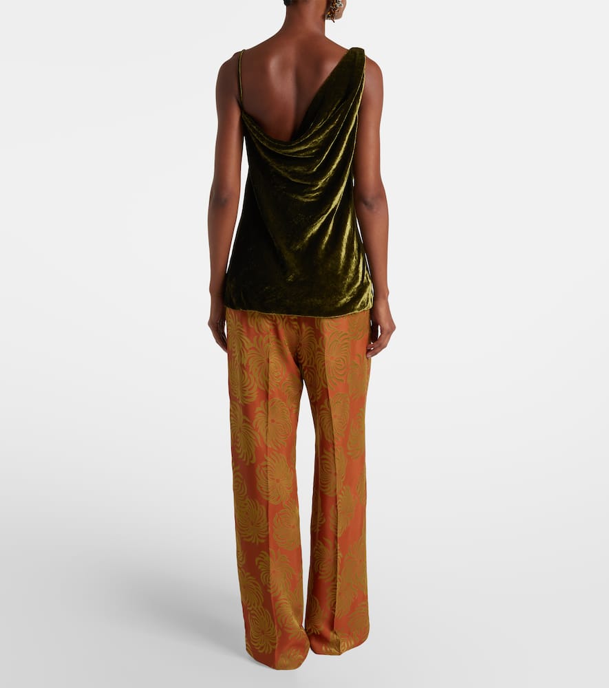 Draped velvet top