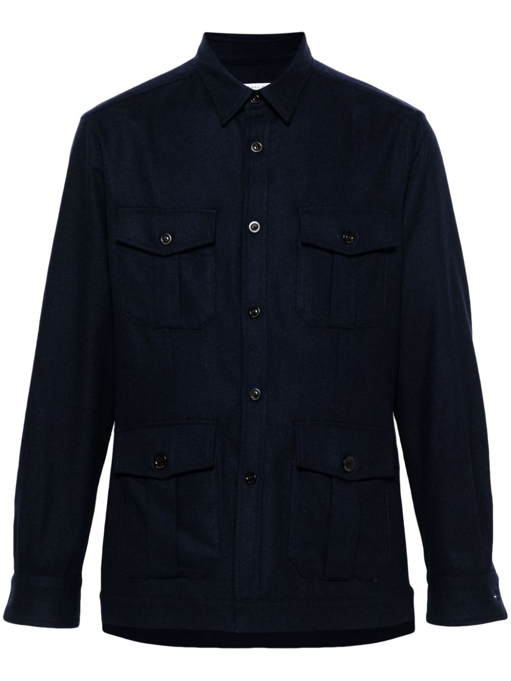 Wool shirt jacket - Blue