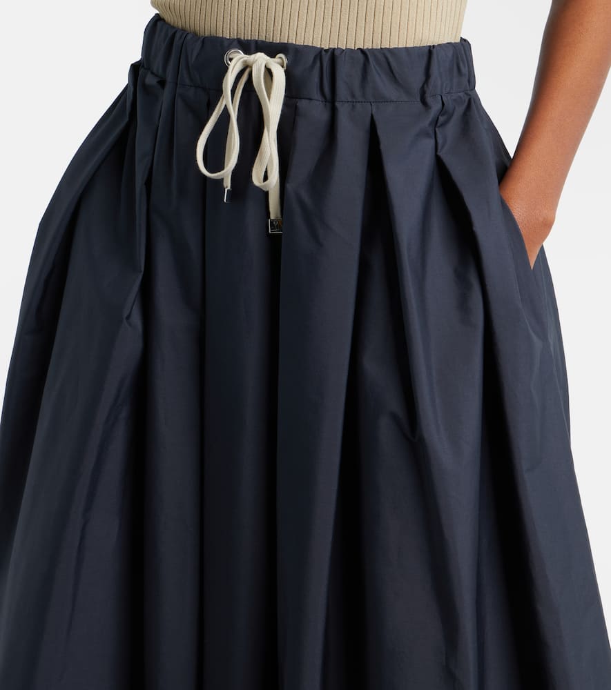 Pineta pleated cotton midi skirt