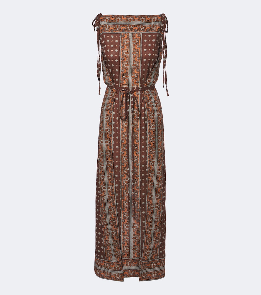 Dôen Amarante printed cotton voile midi dress