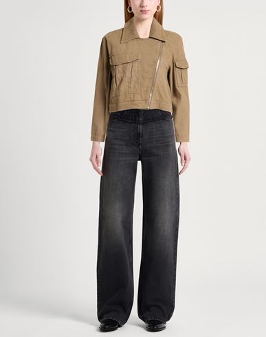 Woman Jacket Khaki Size L Cotton