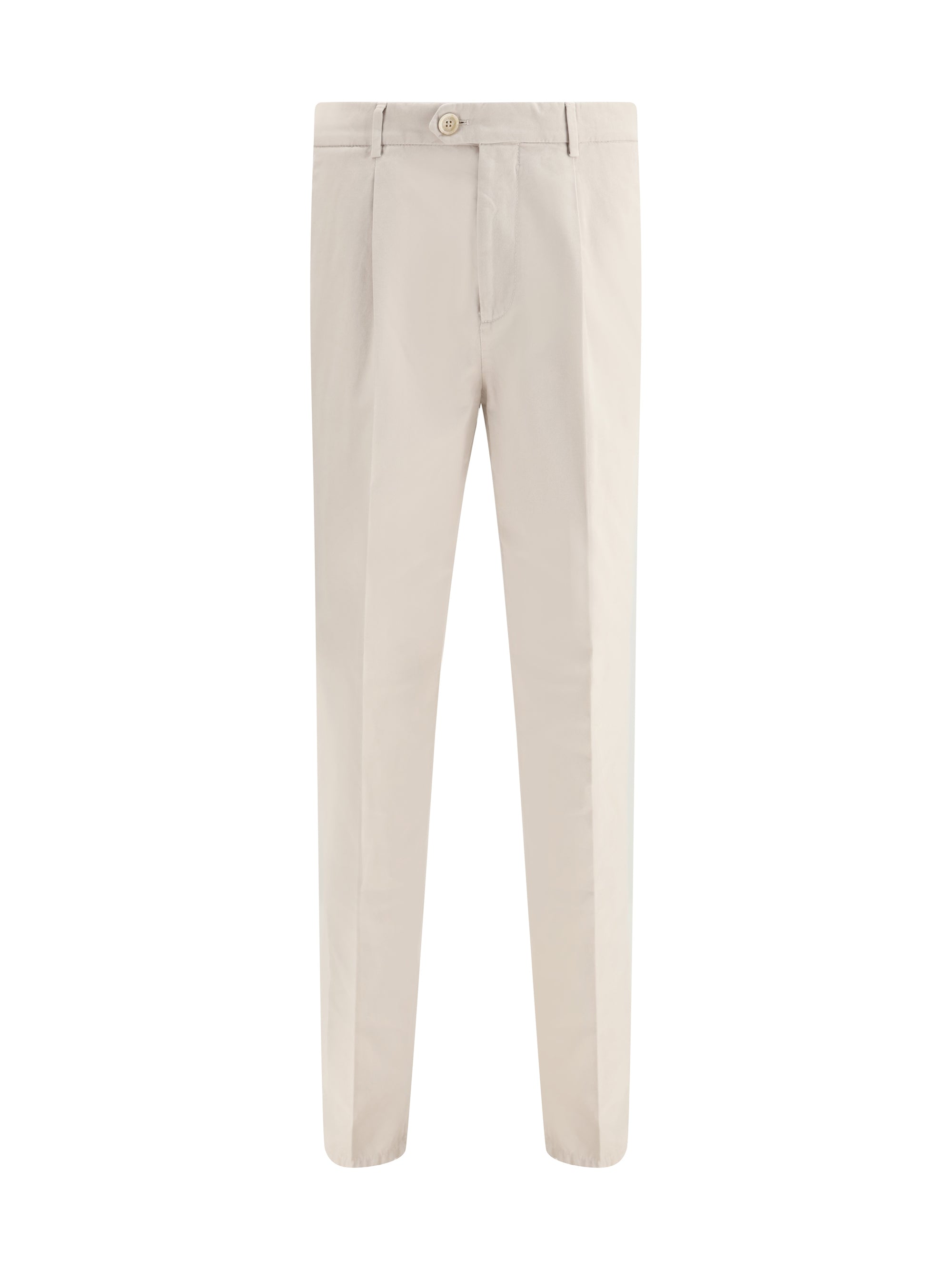 Pure Cotton Trousers — Beige