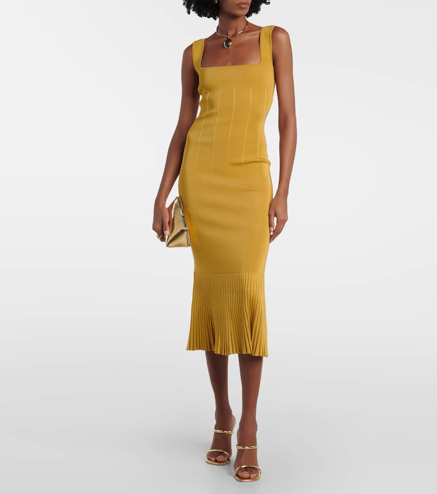 Galvan Solar Gaze scarf-detail satin gown