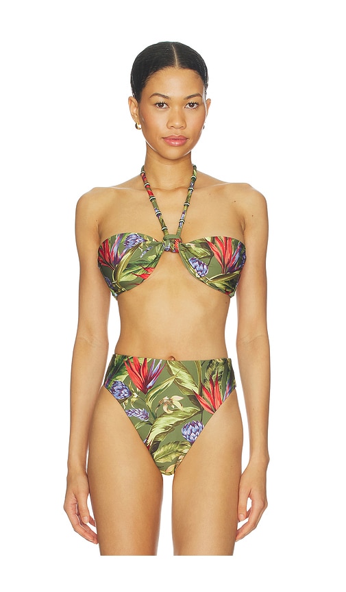 FARM Rio Push Up Bikini Top in Green. - L also in M, S