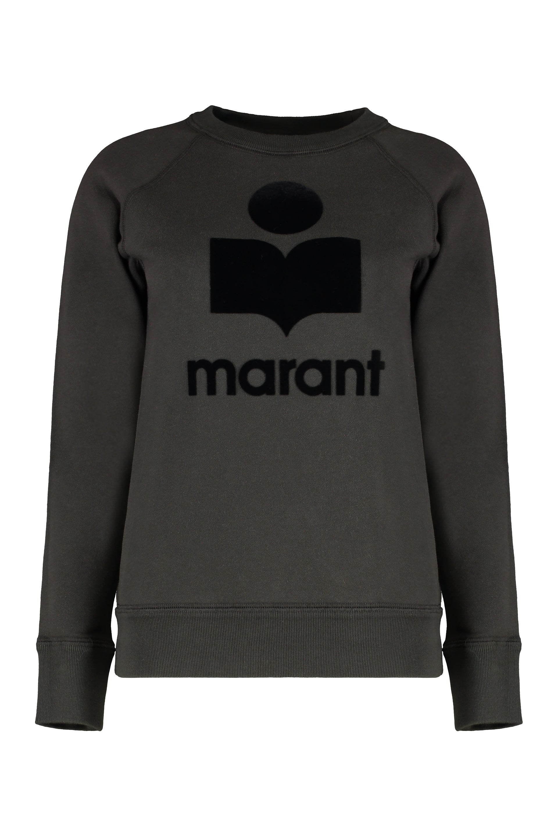 Millyny Logo Velvet-Effect Sweatshirt with Ribbed Trim