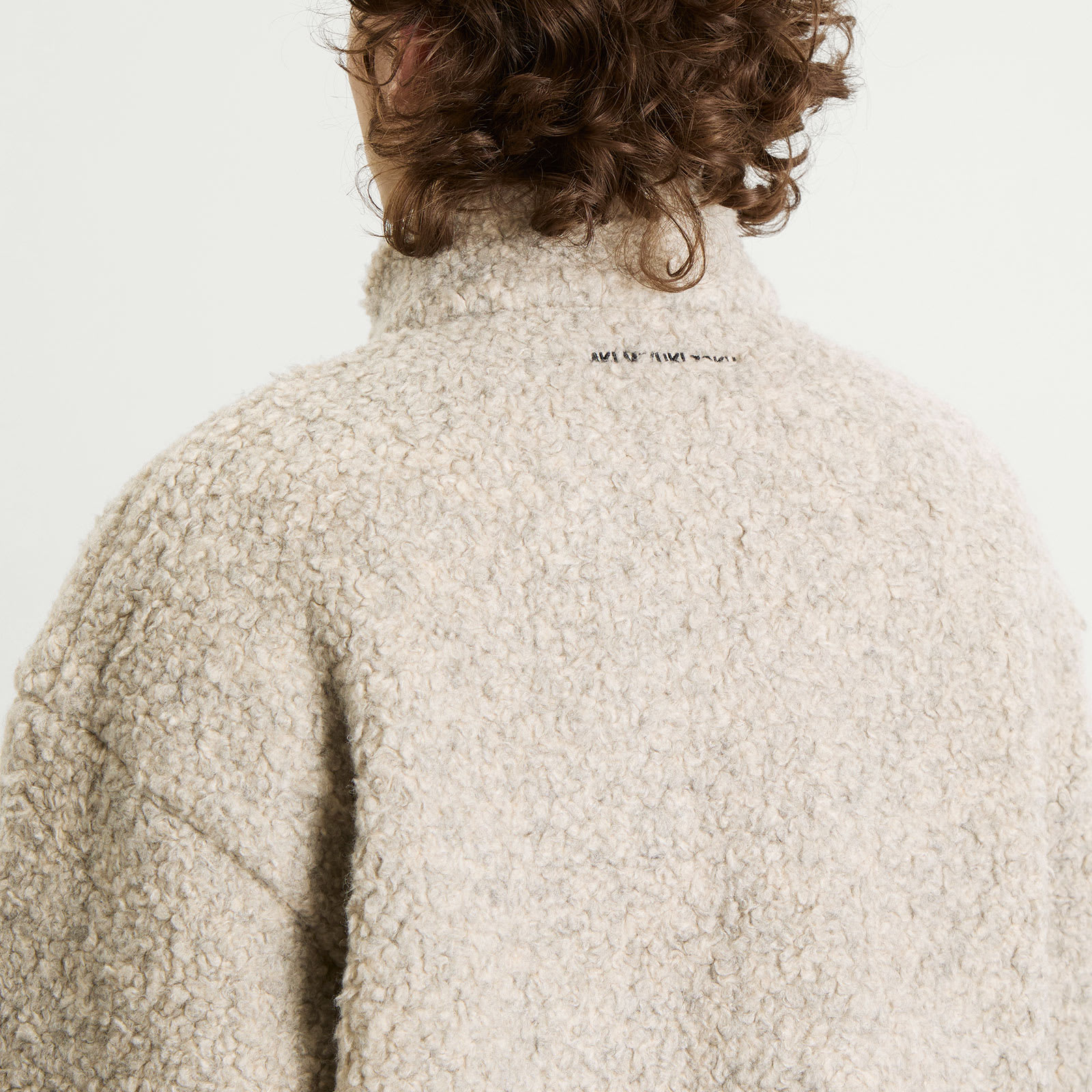 Men's Wool Fleece Track Jacket Oatmeal