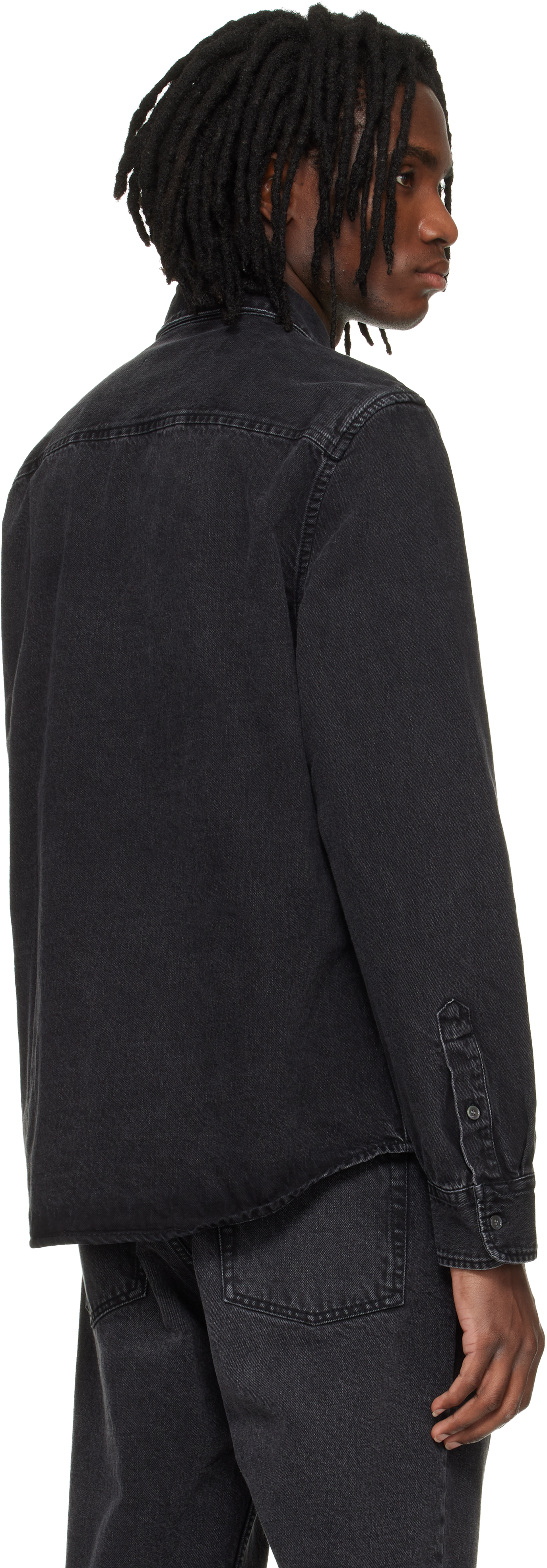 Black Cotton Ami De Coeur Denim Shirt