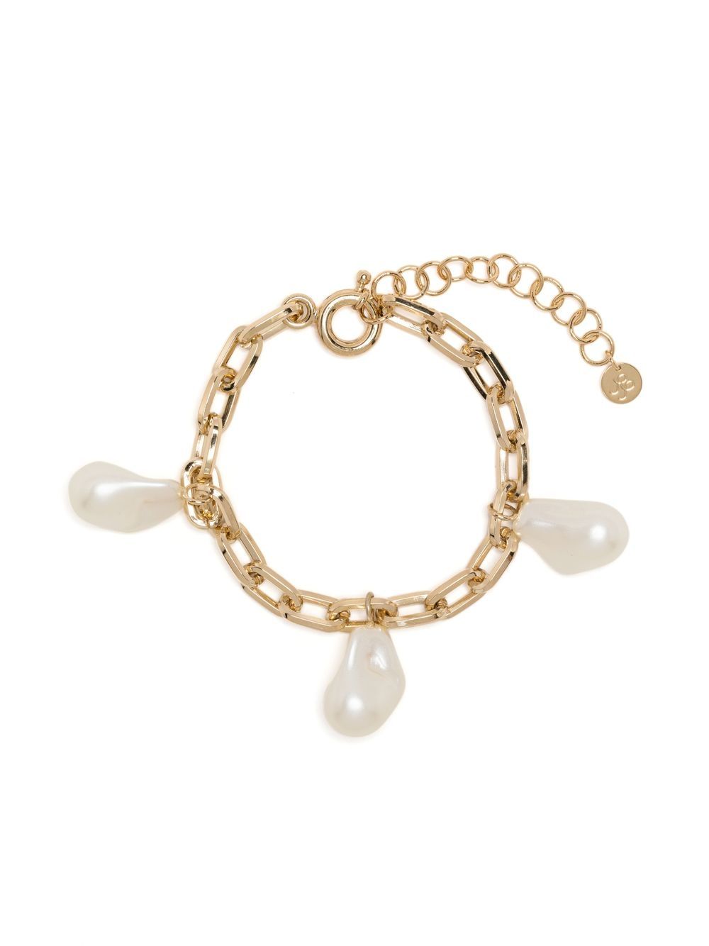 Trio Chain pearl-embellished bracelet - Gold