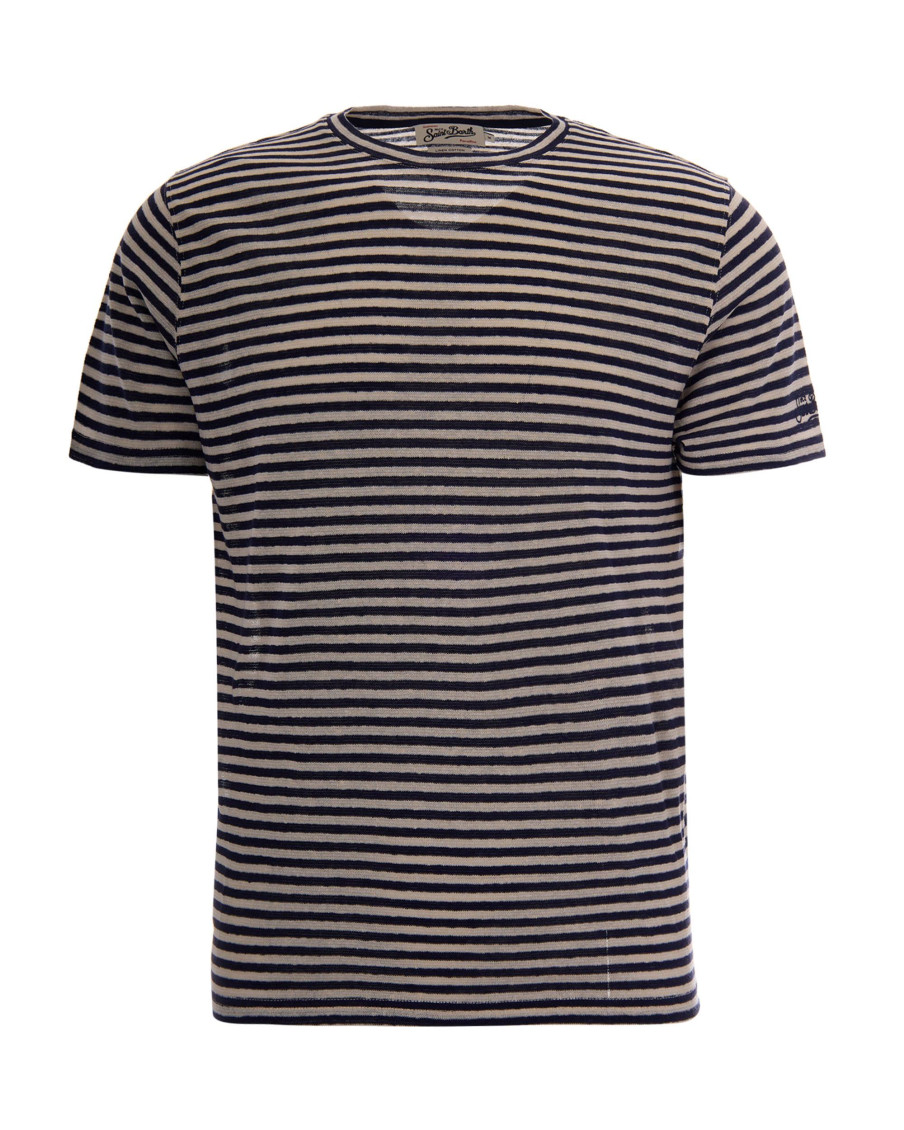 T-Shirts And Polos Cream/blue - Men