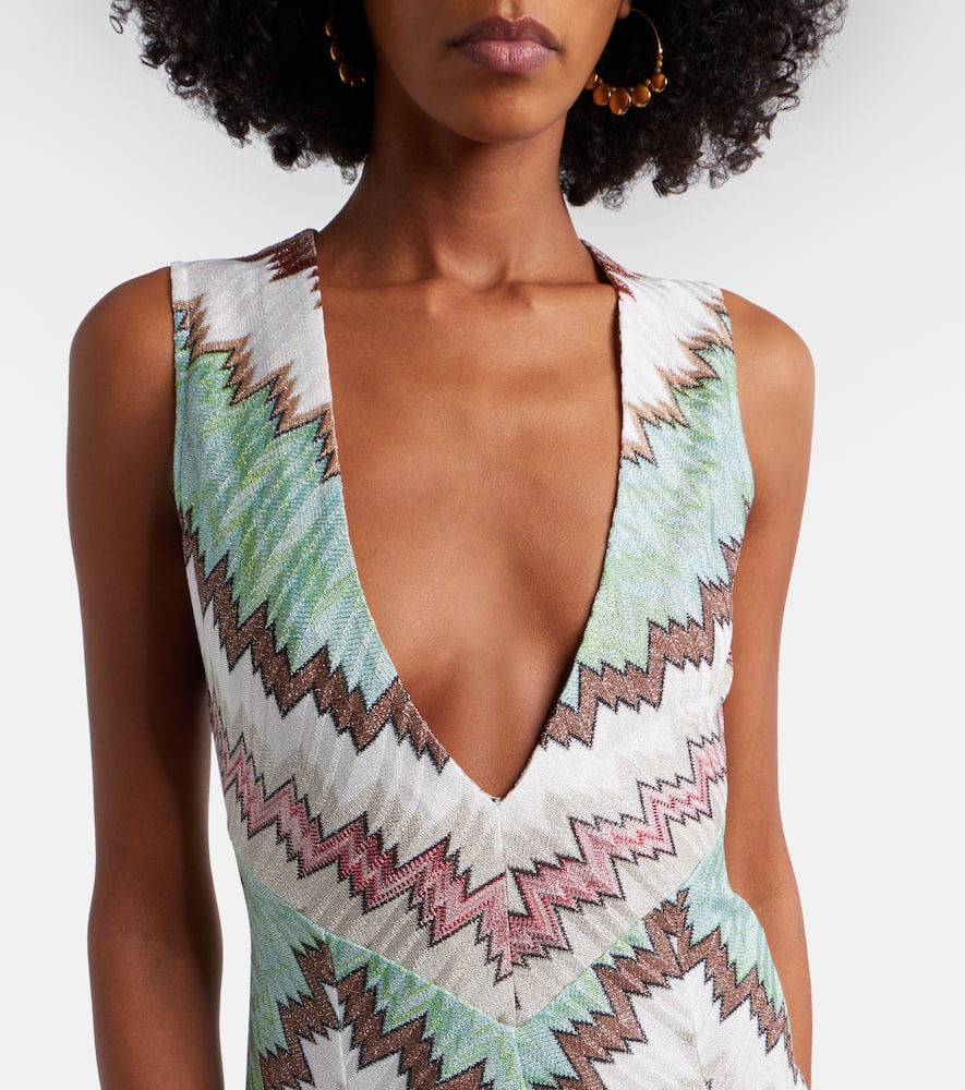 Zigzag lamé maxi dress