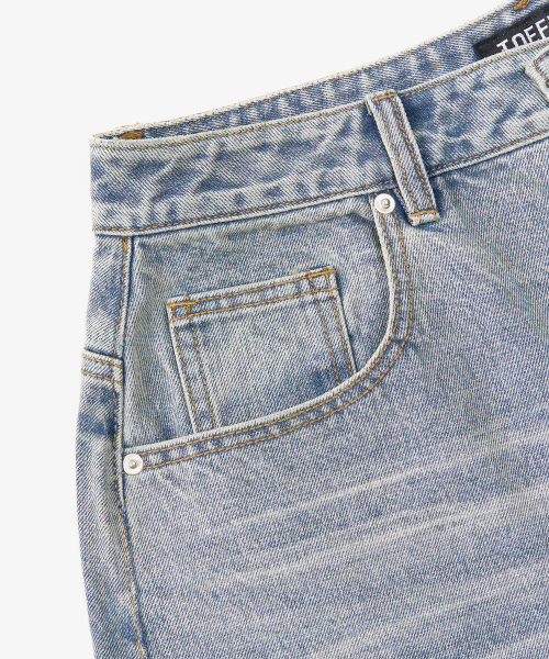 Washed Bermuda Denim Pants
