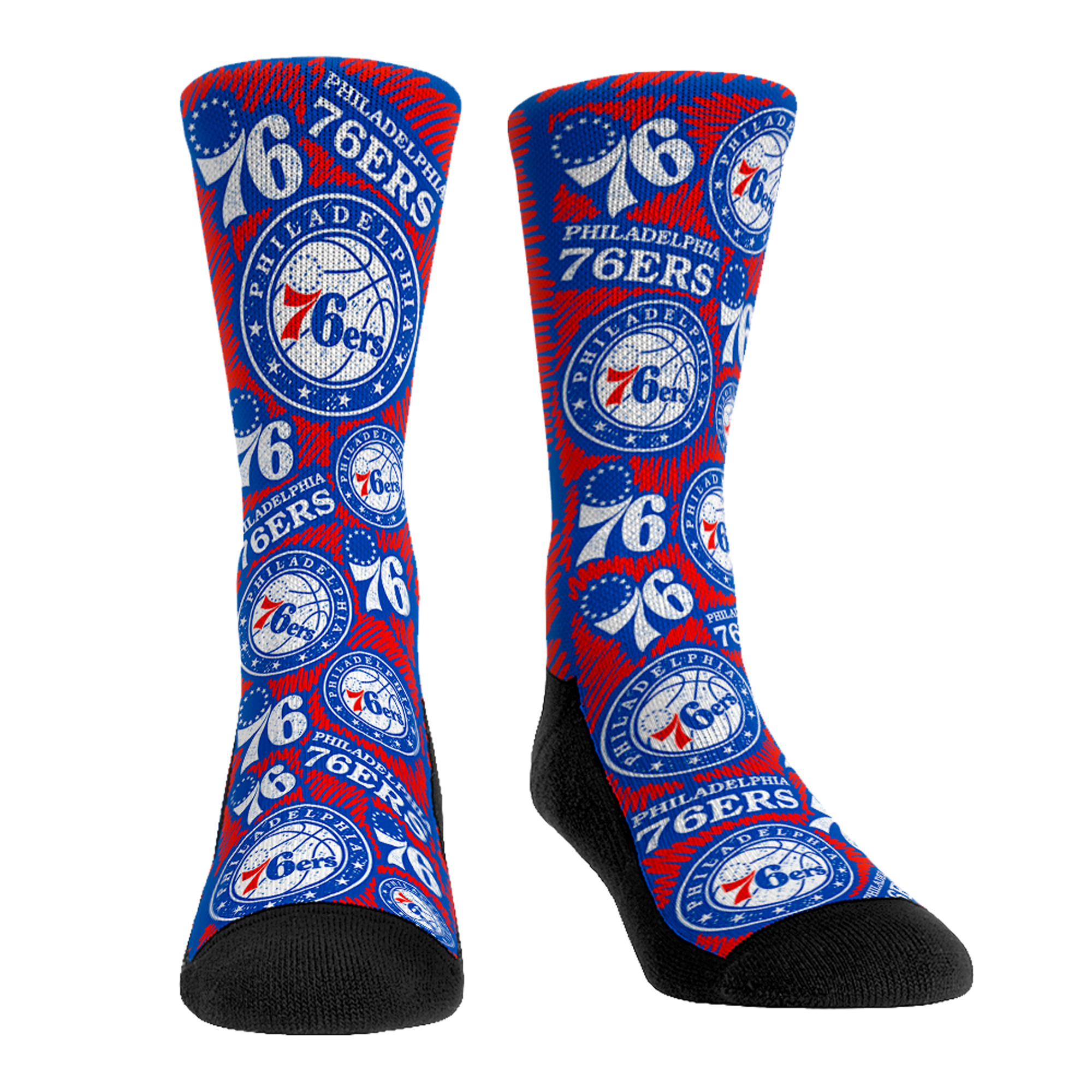 Men's Philadelphia 76ers Sketch Crew Socks