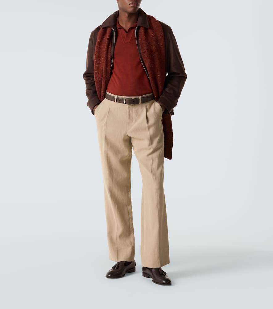 Cashmere and silk polo sweater