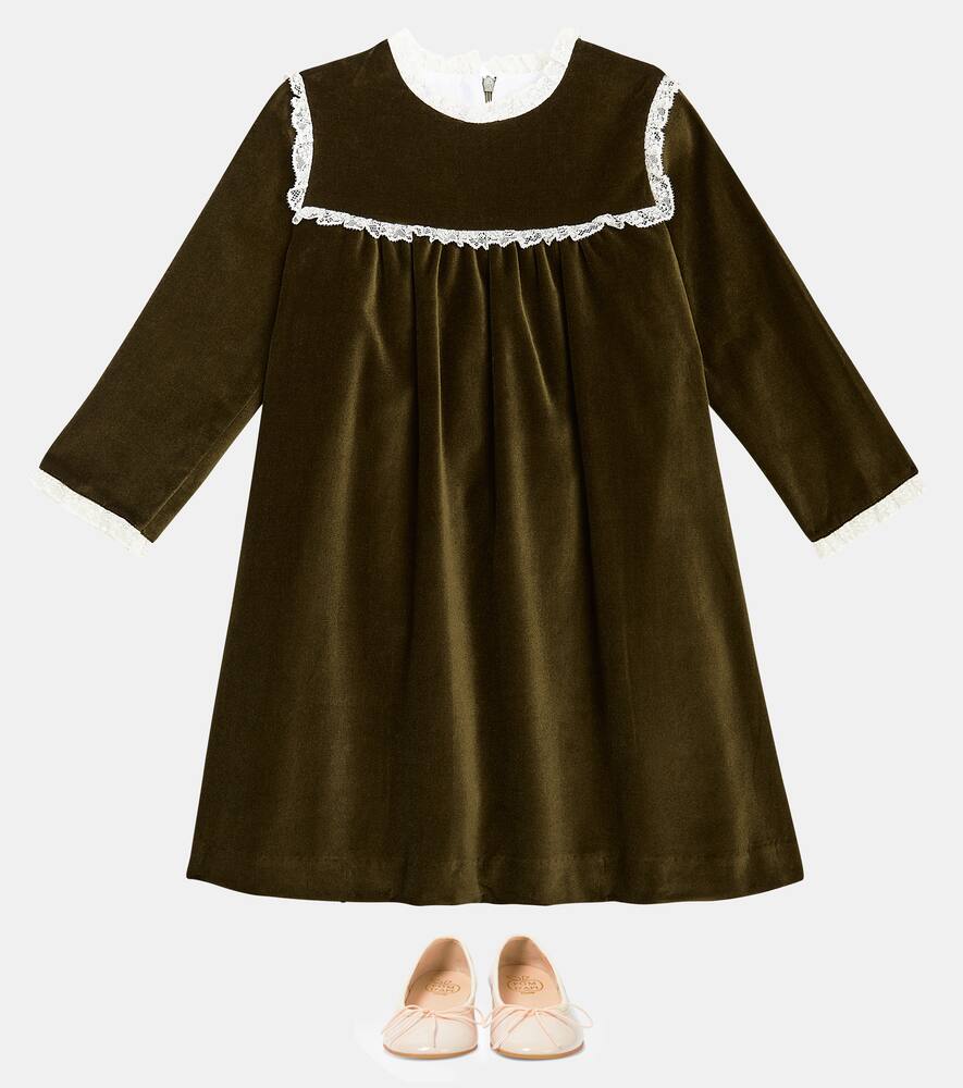 Carolina ruffled velvet dress