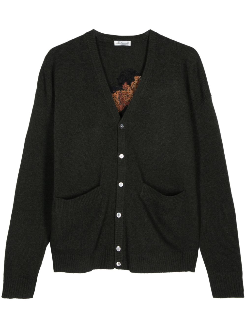 Intarsia-knit wool cardigan - Green