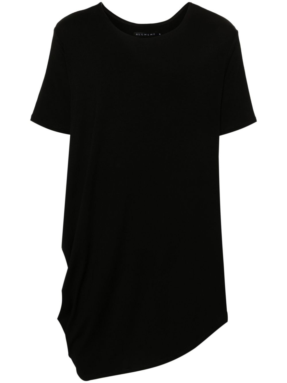 Asymmetric long-line T-shirt - Black