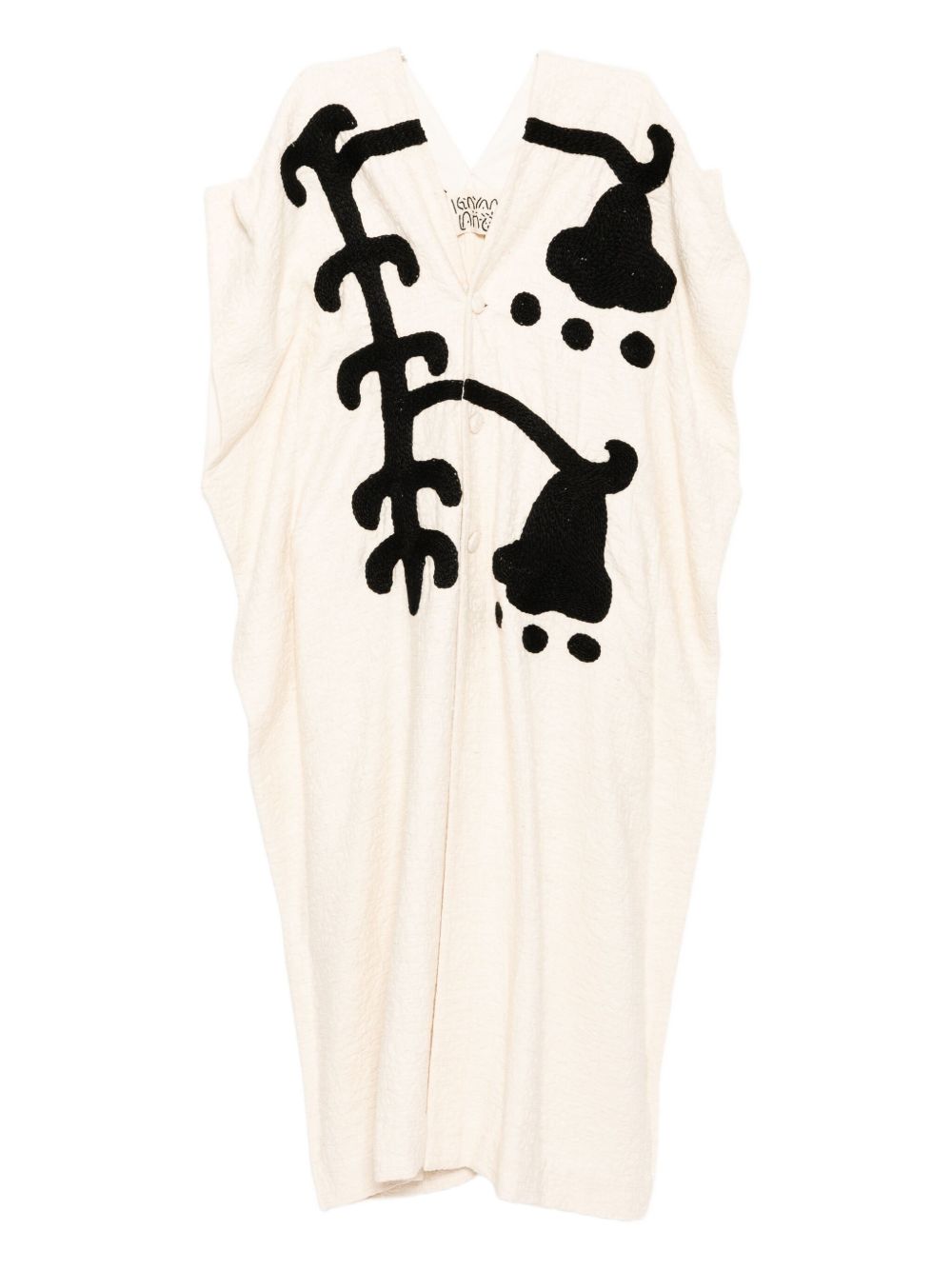 Hand-woven sleeveless coat - White