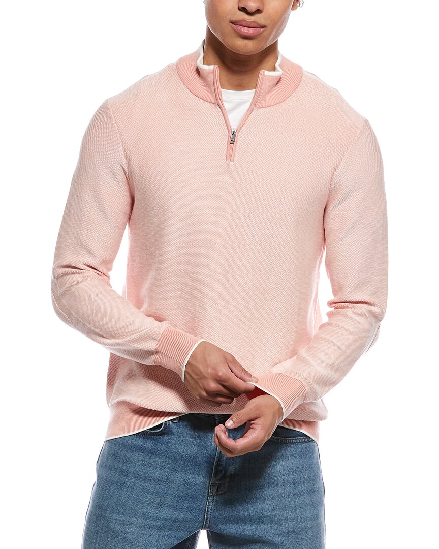 Links Stitch Zip Mock Neck Sweater