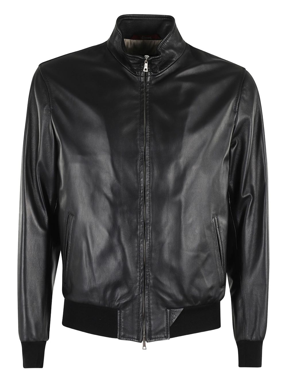 Zip-up leather jacket - Black