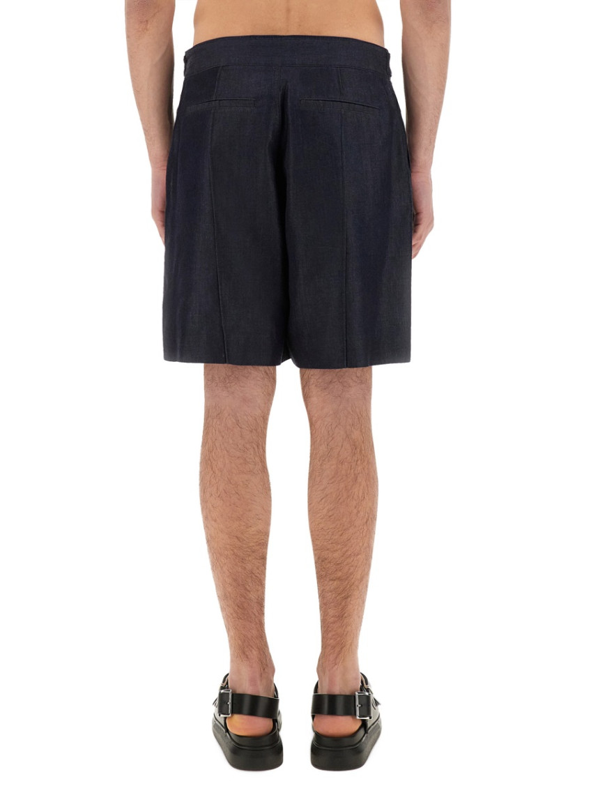 Blue Solid Shorts