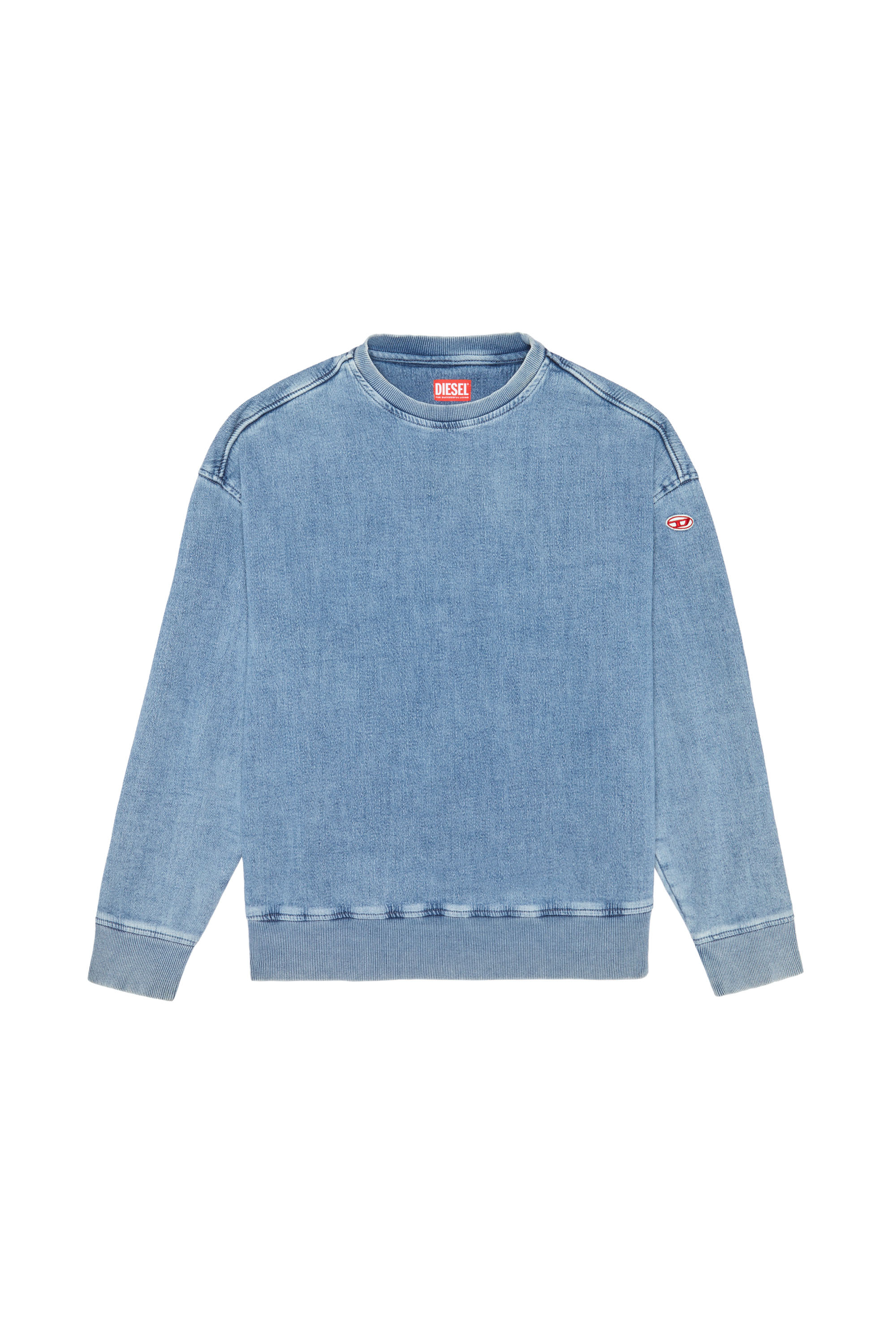Washed-denim sweatshirt