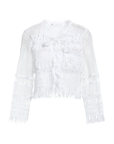 Woman Cardigan White Size M Cotton
