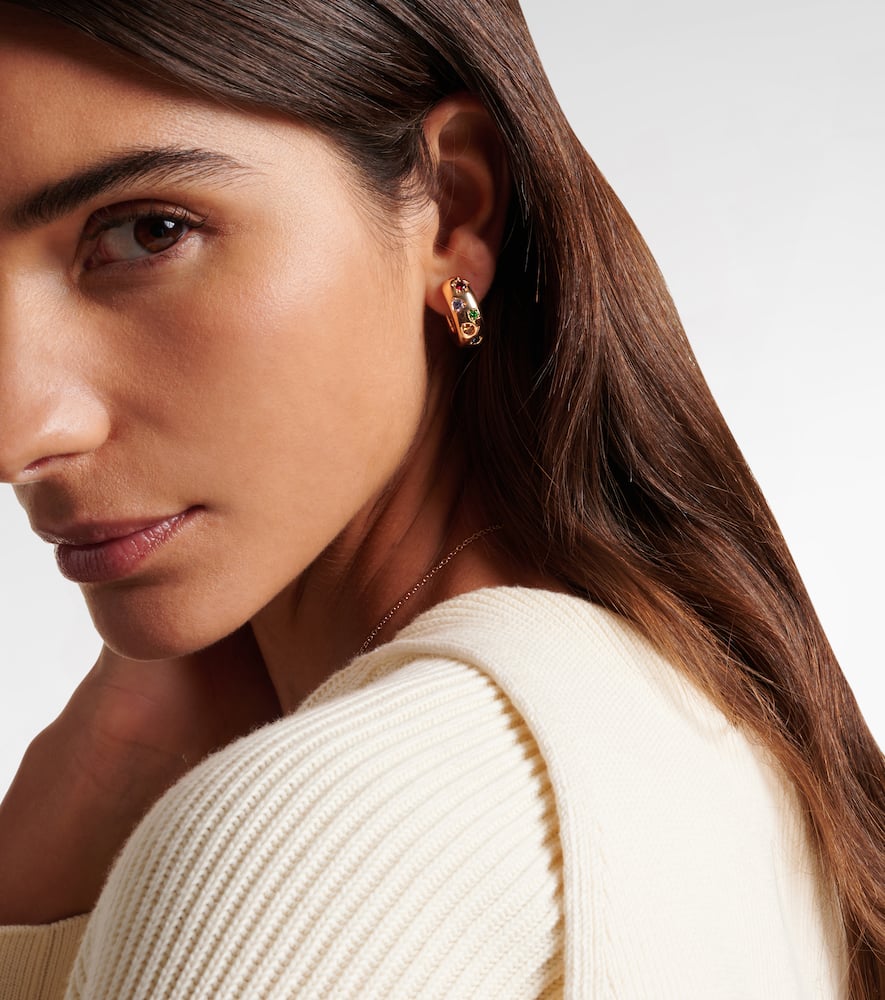 Pomellato Iconica 18k rose gold hoop earrings with gemstones