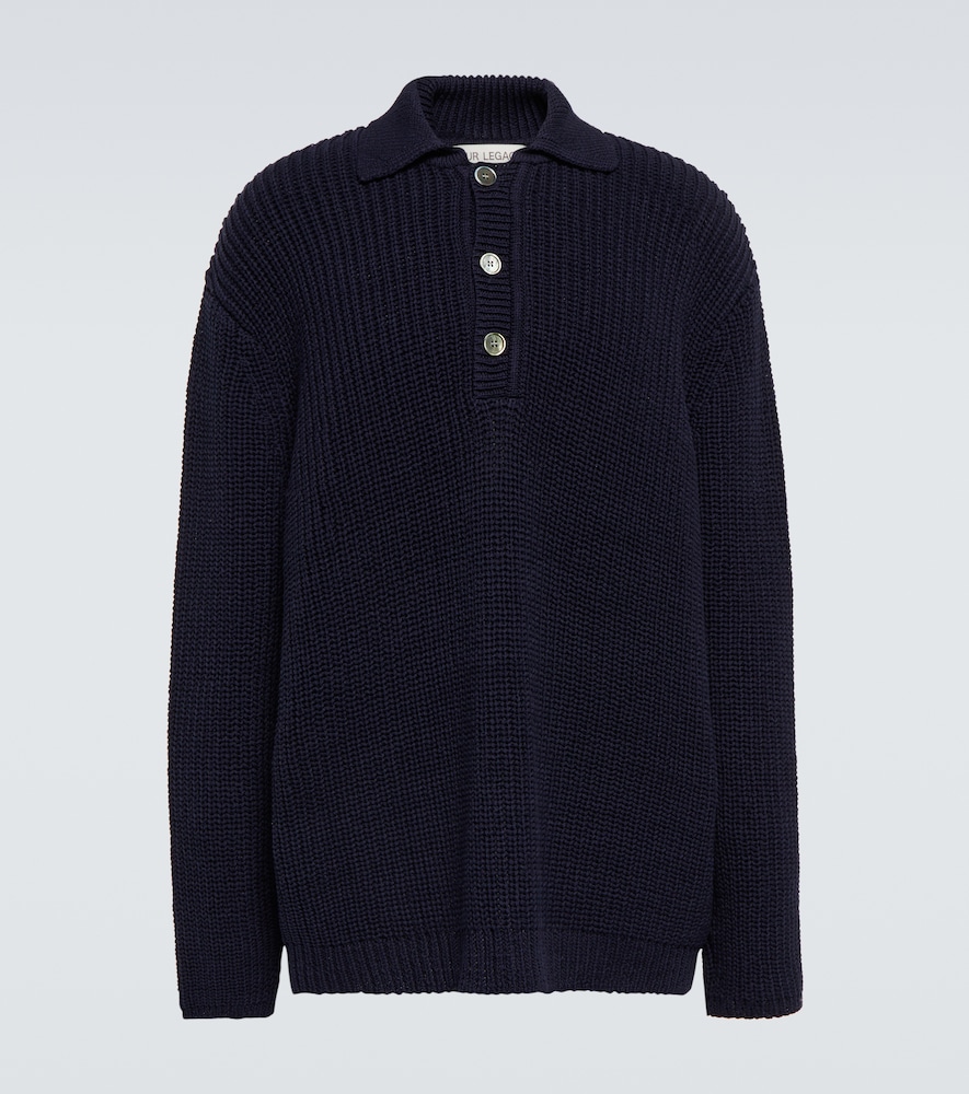Big Piquet ribbed-knit cotton sweater