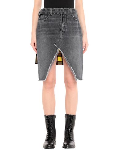 Ben Taverniti Unravel Project Woman Denim skirt Black Size 2 Cotton, Virgin Wool