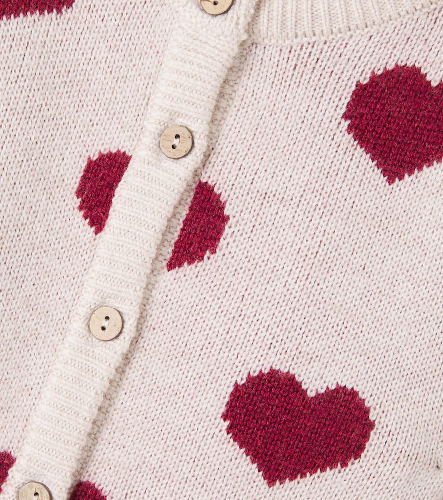 Baby Hearts jacquard wool cardigan