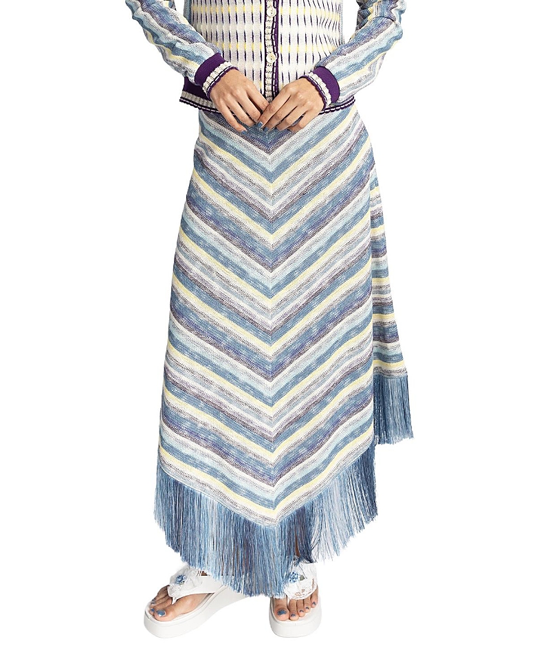 Serape Knit Fringe Skirt