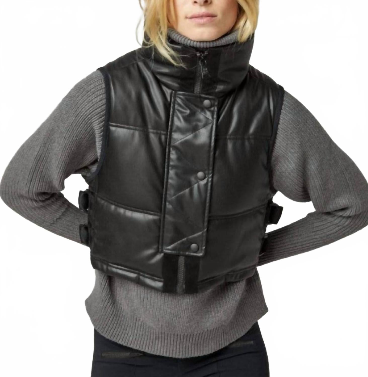 Women's La Vitesse Cropped Vest In Black