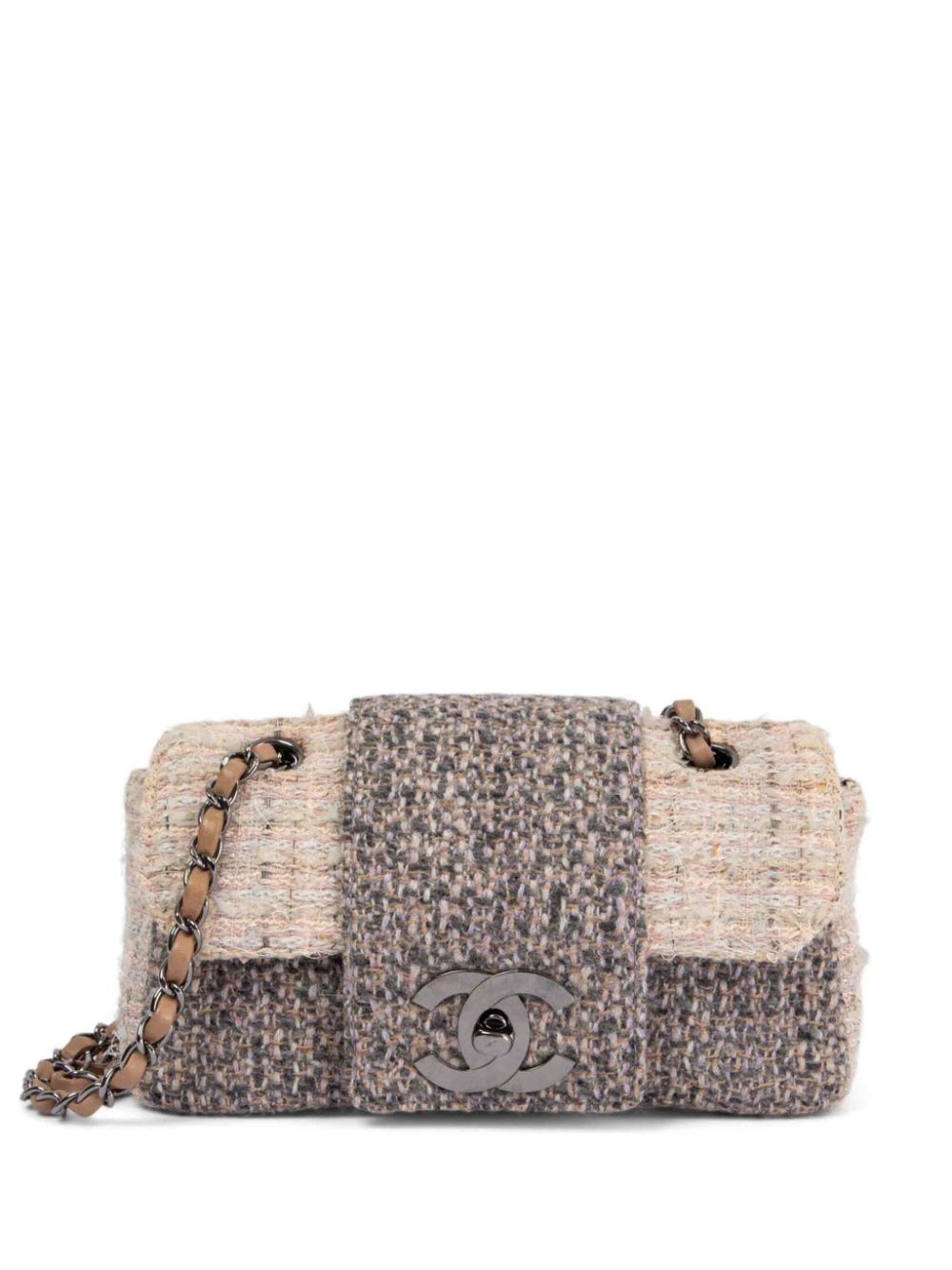 2004 small Tweed Classic Flap shoulder bag - Neutrals