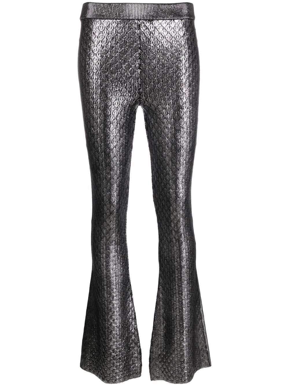 High waist flared trousers - Silver
