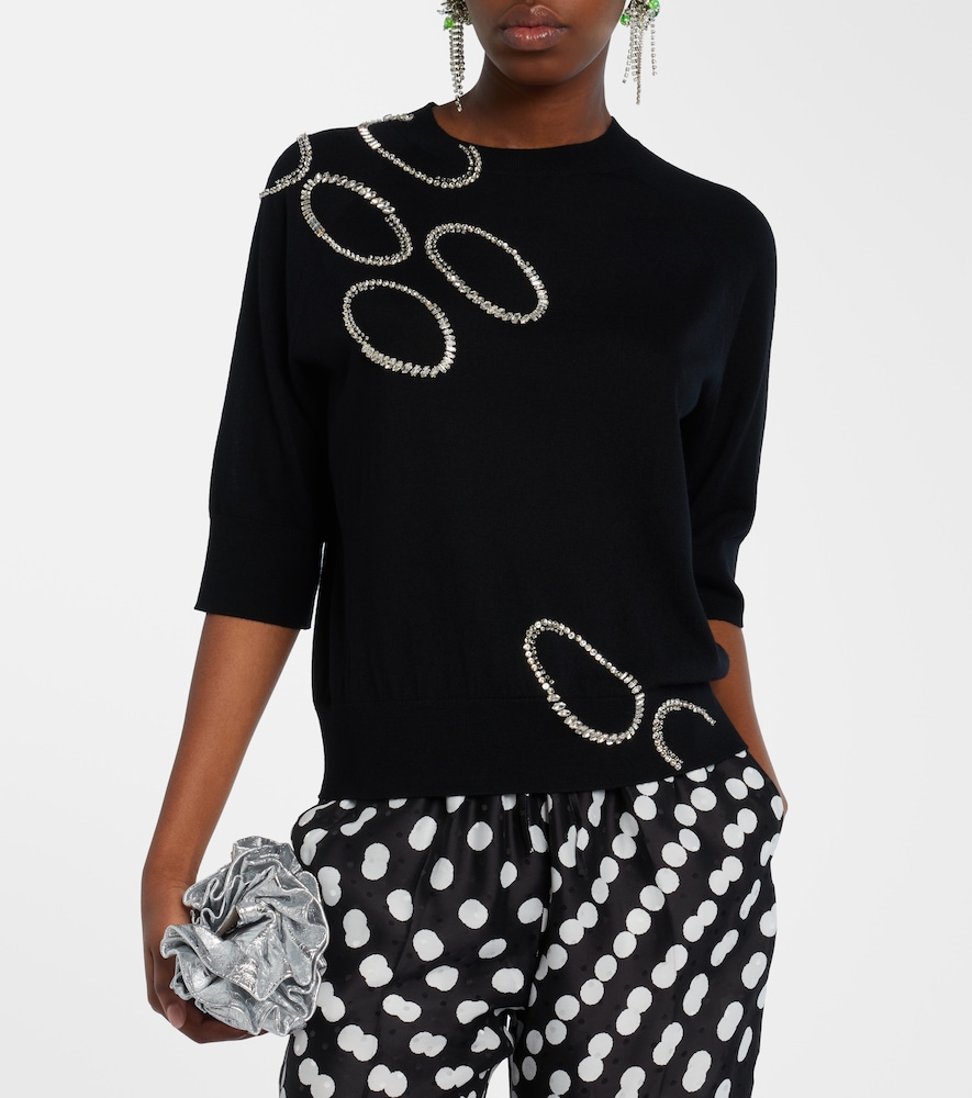 Embellished wool sweater
